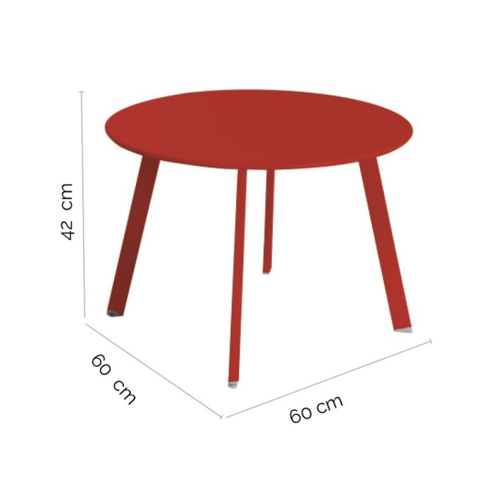 Mesa auxiliar Marzia 60 x 60 x 42 cm Rojo Acero 1