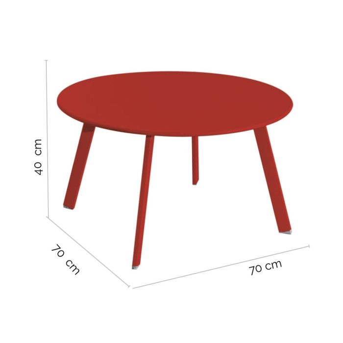 Mesa auxiliar Marzia Rojo Acero 70 x 70 x 40 cm 1