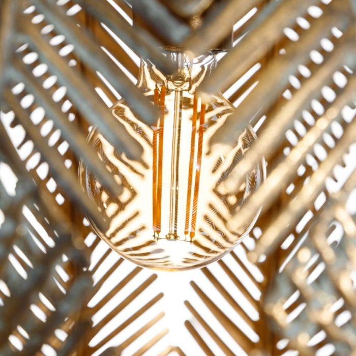 Lámpara de Techo Hojas Dorado Metal 45 x 45 x 70 cm 3
