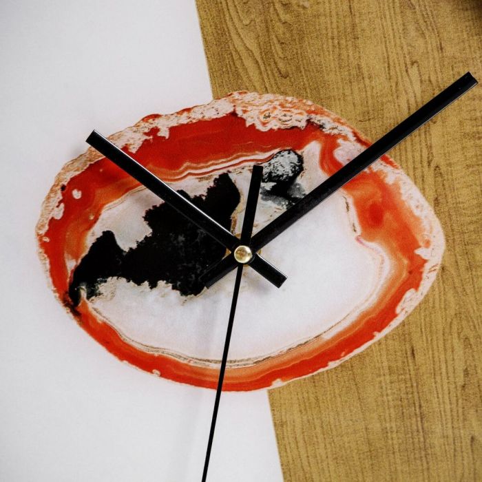 Reloj de Pared 30,5 x 4,3 x 30,5 cm Cristal Dorado Blanco PVC 3