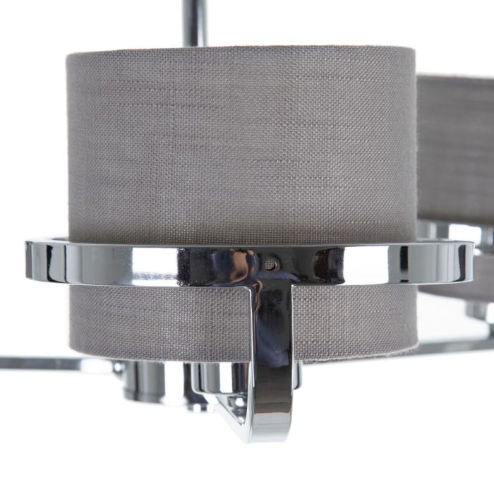 Lámpara de Techo Gris Plateado Lino Metal Hierro 220-240 V 52 x 50 x 44,5 cm 3