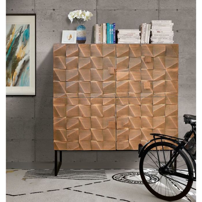 Aparador Alexandra House Living Marrón oscuro Hierro Madera de mango 100 x 110 x 42 cm 1