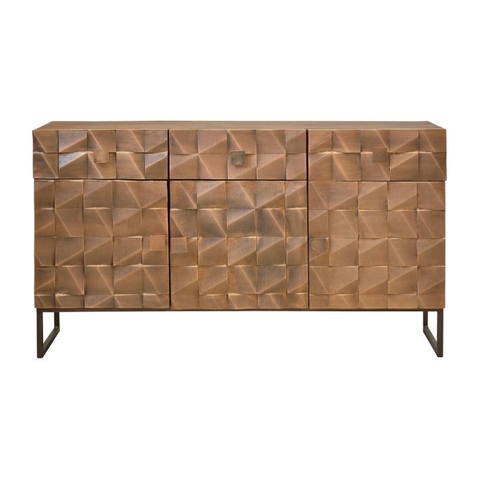 Aparador Alexandra House Living Marrón oscuro Bronce Madera de mango 142 x 80 x 42 cm 6