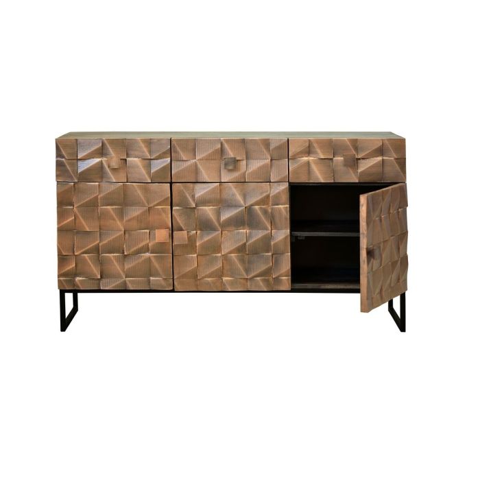 Aparador Alexandra House Living Marrón oscuro Bronce Madera de mango 142 x 80 x 42 cm 5