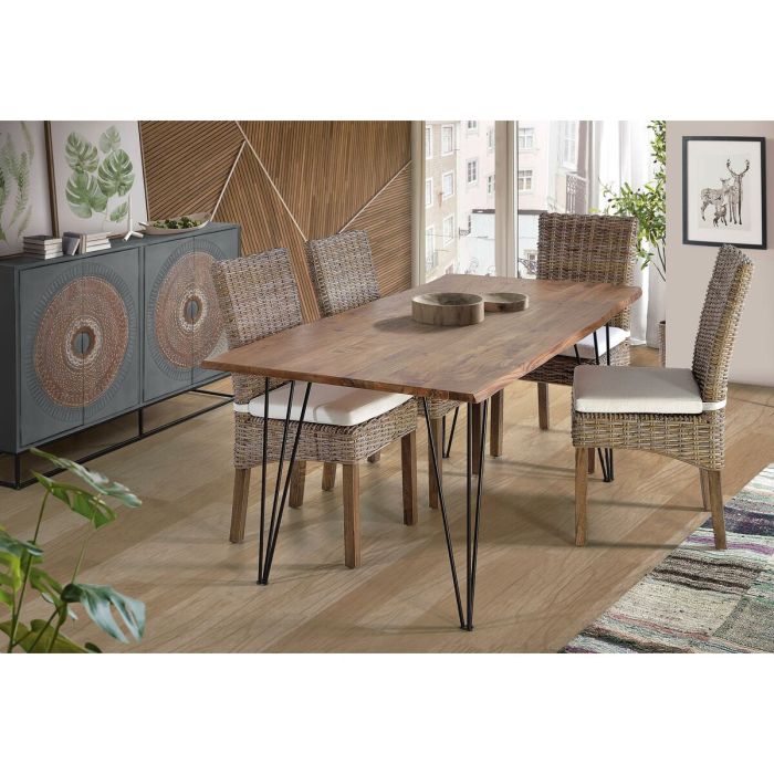 Aparador Alexandra House Living Marrón Gris Metal Madera de mango 150 x 91 x 40 cm 1