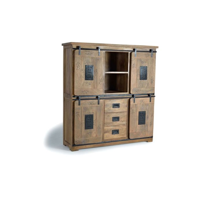 Aparador Alexandra House Living Natural Metal Madera de acacia 150 x 160 x 45 cm