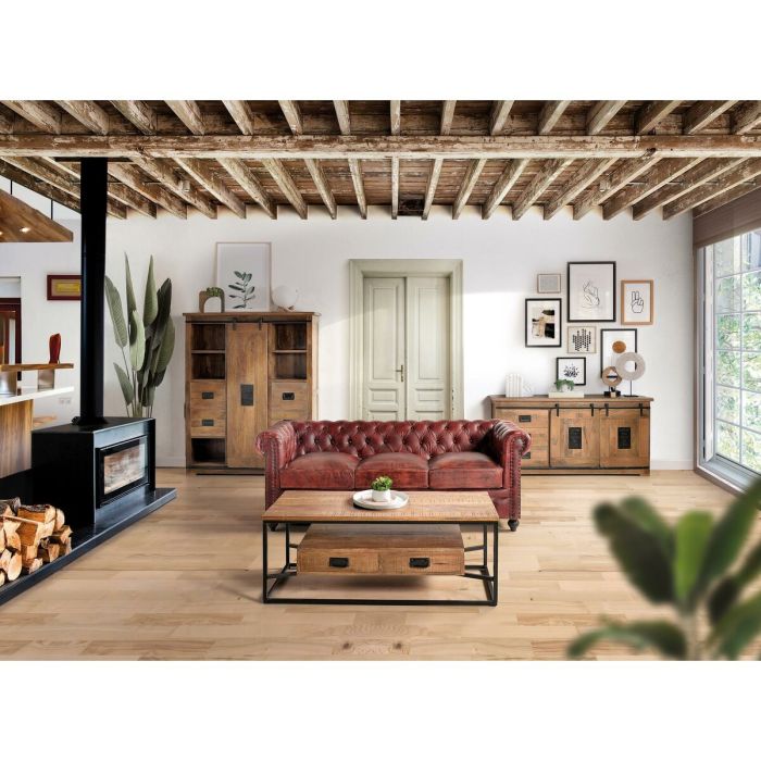 Aparador Alexandra House Living Natural Metal Madera de acacia 150 x 160 x 45 cm 2