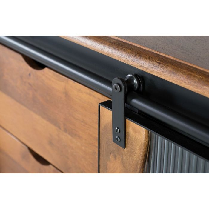 Aparador Alexandra House Living Negro Metal Madera de mango 150 x 80 x 40 cm 2