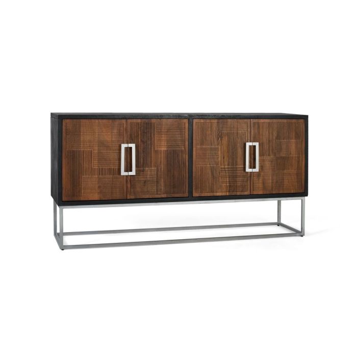 Aparador Alexandra House Living Marrón Negro Metal Madera de mango 170 x 84 x 43 cm 1