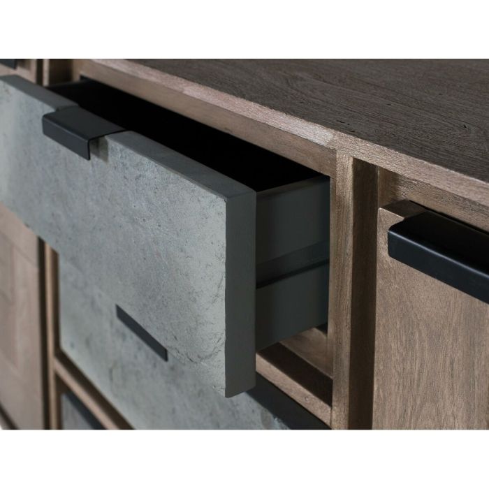Aparador Alexandra House Living Negro Beige Gris Metal Madera de acacia 160 x 81 x 40 cm 3 Aparador Alexandra House Living Negro Beige Gris Metal Madera de acacia 160 x 81 x 40 cm 3