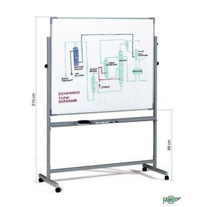 Faibo Pizarra Blanca Estratificada Las Dos Superficies Volteable Marco De Aluminio Con Cajetín 122x100 cm Con Soporte Faibo Pizarra Blanca Estratificada Las Dos Superficies Volteable Marco De Aluminio Con Cajetín 122x100 cm Con Soporte
