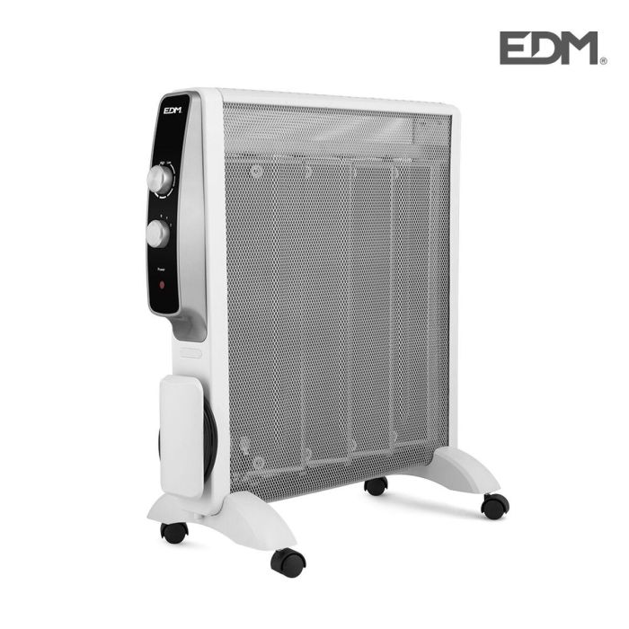 Radiador de Mica EDM 07197 Blanco 1000 W/2000 W 1