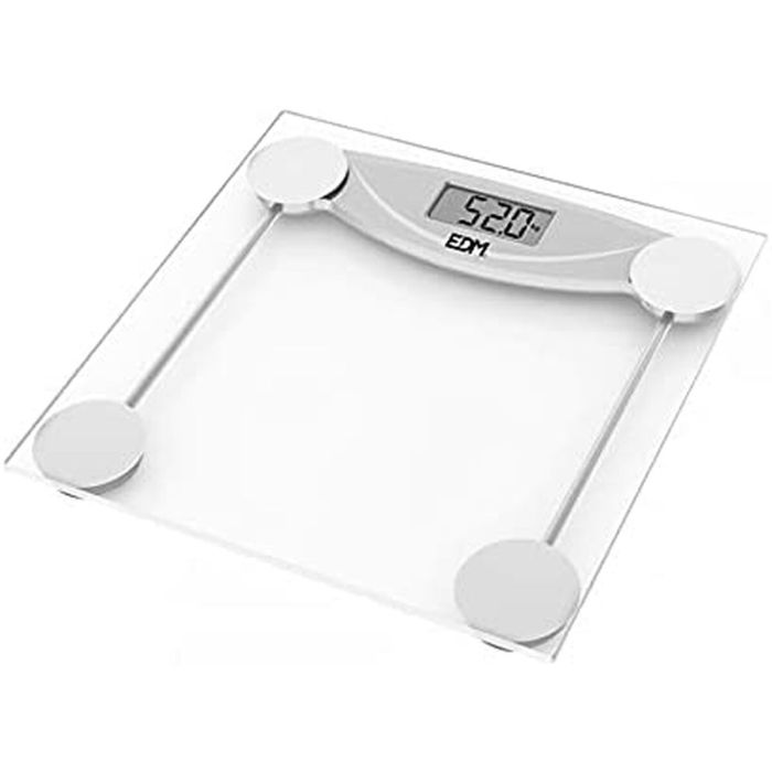 Bascula de baño digital transparente max 180kg edm