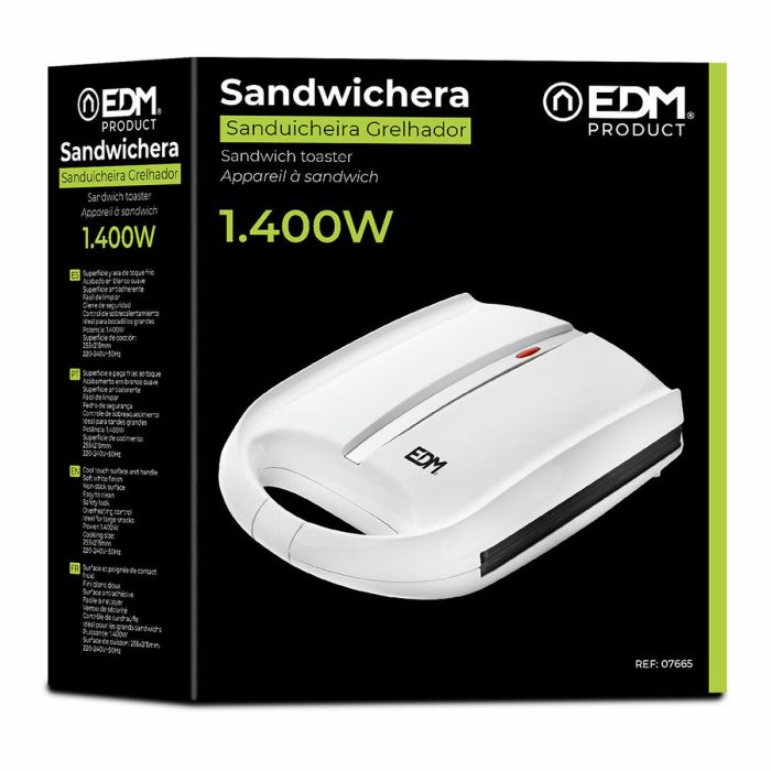 Sandwichera EDM 07665 Blanco 1400 W 1 Sandwichera EDM 07665 Blanco 1400 W 1
