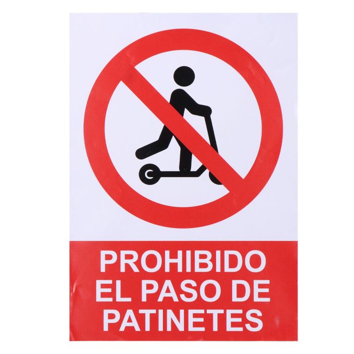 Señal adhesiva "prohibido acceder con patinete" 21x30cm