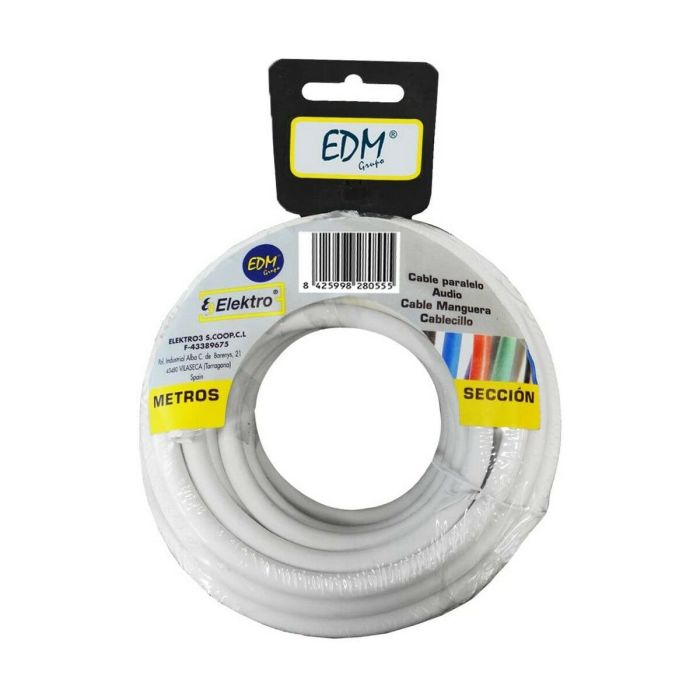 Cable EDM 2 X 0,5 mm Blanco 15 m