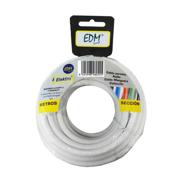 Cable EDM 2 x 1 mm Blanco 20 m