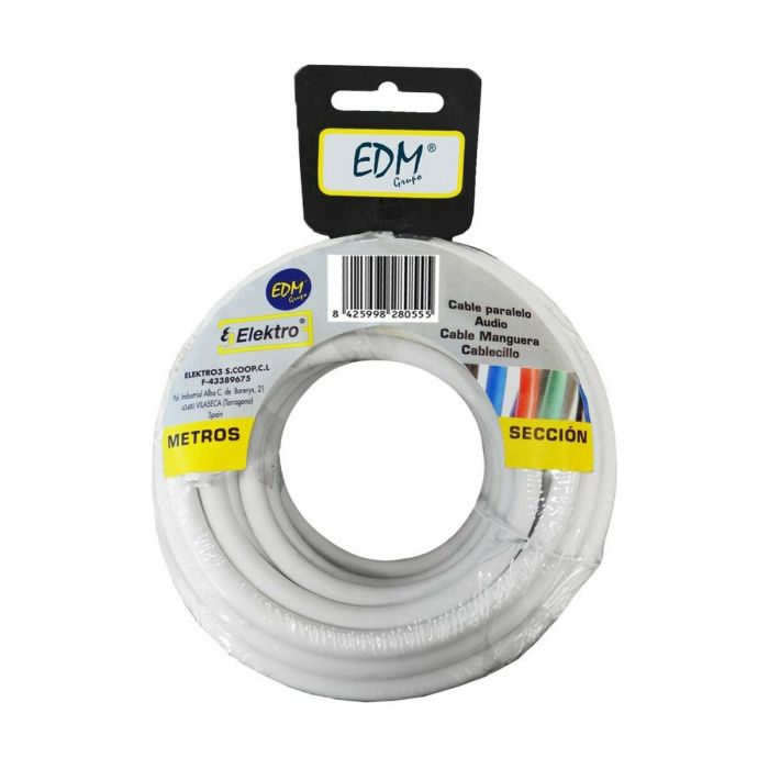 Cable EDM 2 x 1 mm 10 m Blanco