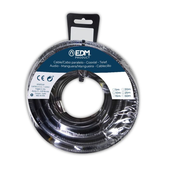 Cable EDM 2 x 1 mm Negro 5 m 1