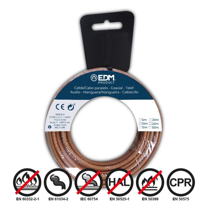 Cable EDM Marrón 5 m 1,5 mm 1