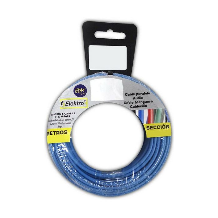 Carrete cablecillo flexible 1,5mm azul libre de halógenos 20m