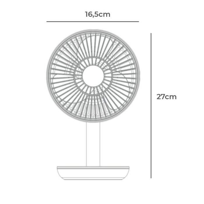 Ventilador de Sobremesa EDM Blanco 4 W 16,5 x 18,5 cm Recargable USB 2