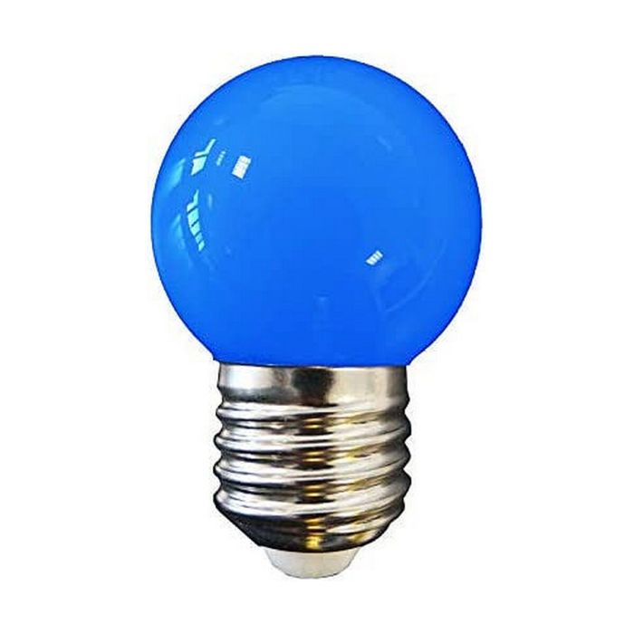 Bombilla esferica led e27 1w 80lm luz azul ø4,3x7cm edm