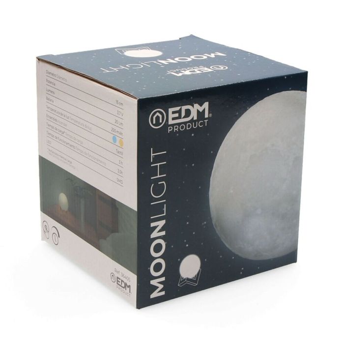 Lámpara de mesa EDM Luna Blanco 3,7 V 5