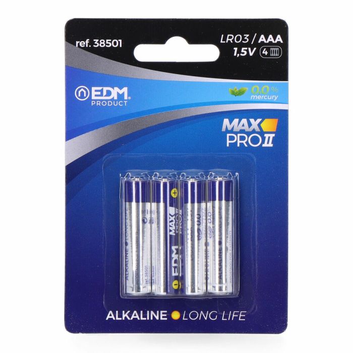 Pilas Alcalinas EDM Max Pro II Long Life LR03