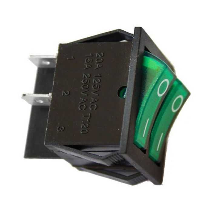 Interruptor doble 15a 250v verde