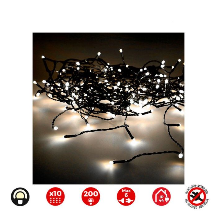 Cortina de Luces LED EDM Easy-Connect Blanco Cálido 3,2 W (2 x 2 m) 2