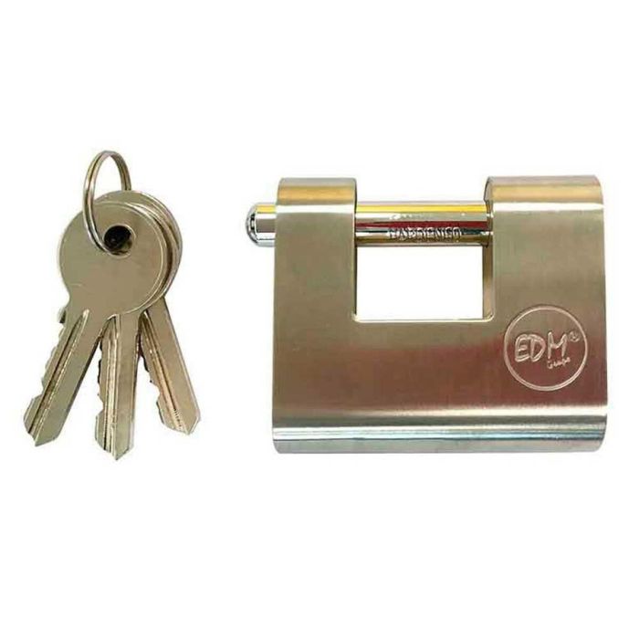 Candado de llave EDM De seguridad Latón (5,05 x 4,85 x 2 cm)