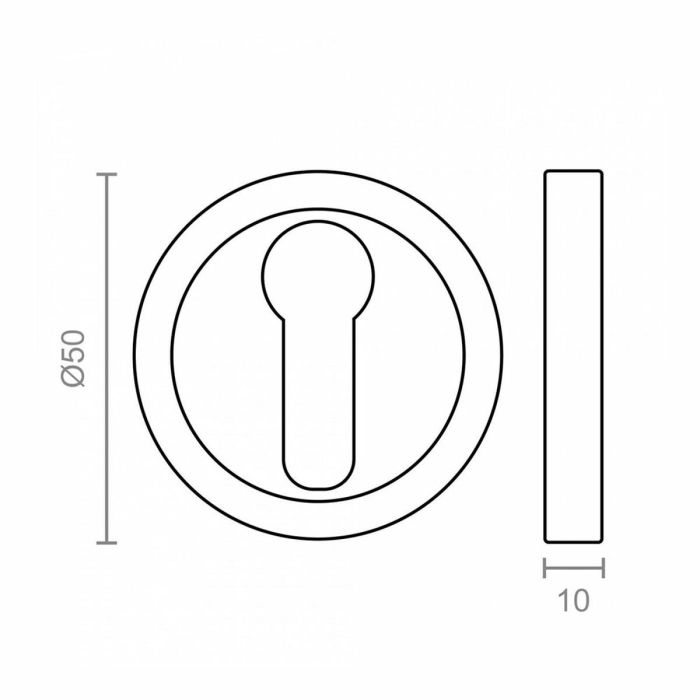 Bocallave EDM Pera 707 Aluminio Satinado Ø 50 x 10 mm 1