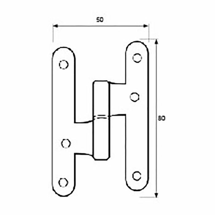 Bisagra EDM PN07 100 x 58 mm Derecha Acero Inoxidable 1