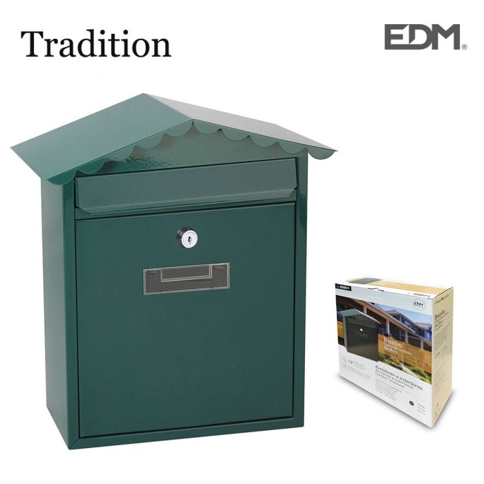 Buzón EDM Tradition Acero Verde (26 x 9 x 35,5 cm) 1