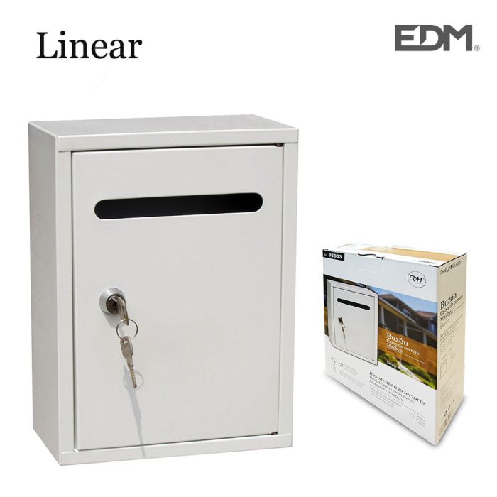Buzón EDM Linear 26 x 20 x 7,5 cm Acero Blanco 1