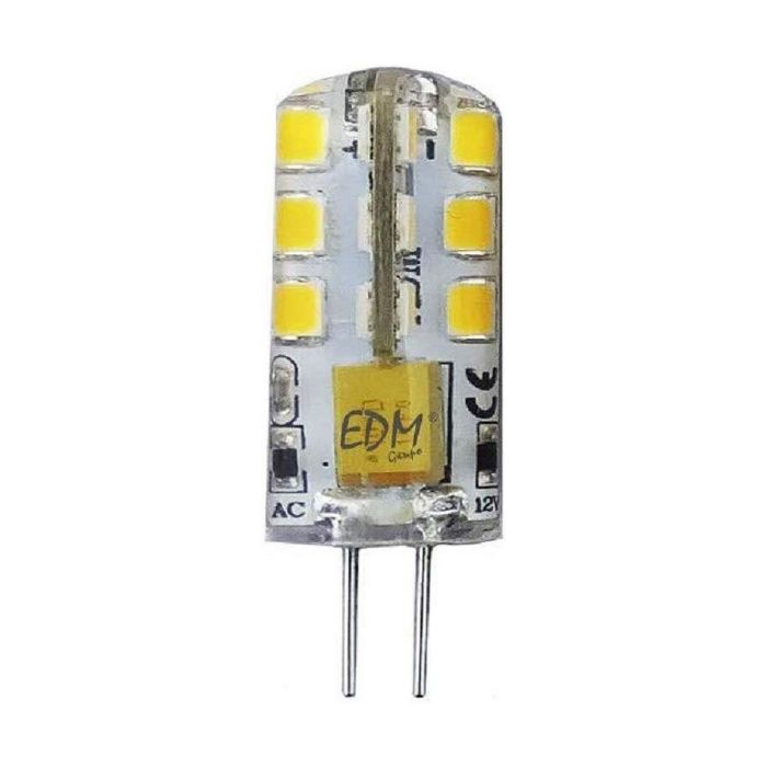 Bombilla bi-pin silicona led g4 12v 2w 180lm 3200k luz calida ø1x3,7cm edm