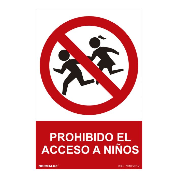 Cartel Normaluz Prohibido el acceso a niños PVC (30 x 40 cm) Cartel Normaluz Prohibido el acceso a niños PVC (30 x 40 cm)