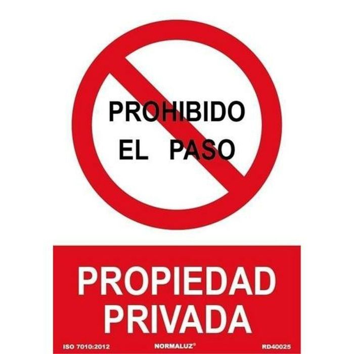 Archivo 2000 Señal "Prohibido El Paso Propiedad Privada" 210x300 mm Pp Rojo-Blanco