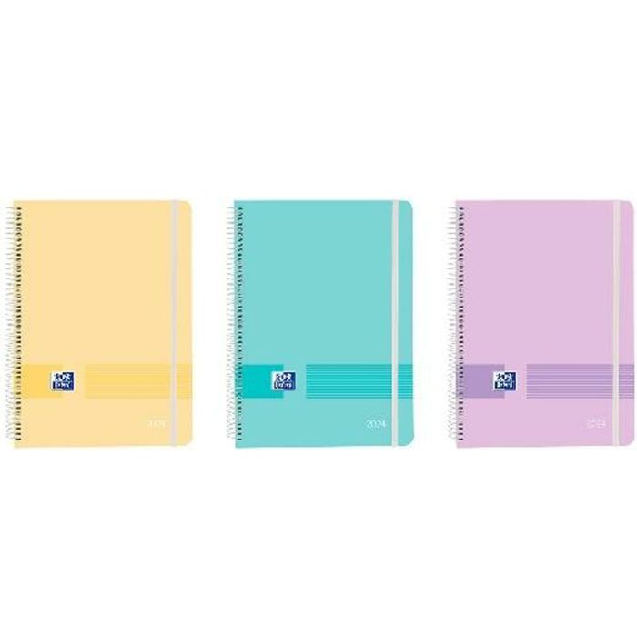 Oxford agenda anual live&go a5 espiral semana vista 2024 c/surtidos pastel