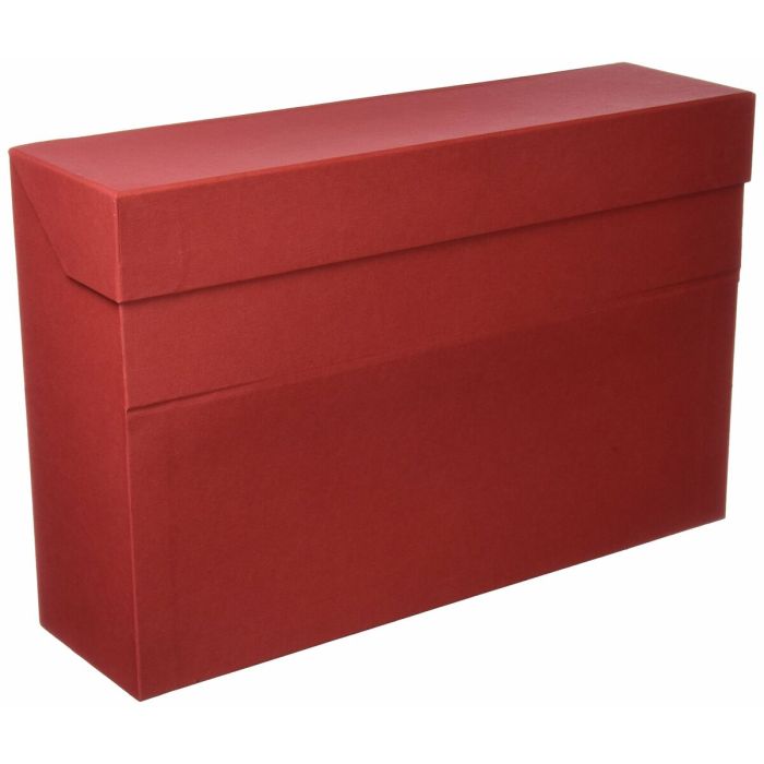 Elba caja de transferencia lomo 10cm c/tapa y solapa abatibles cartón forrado tela geltex rojo