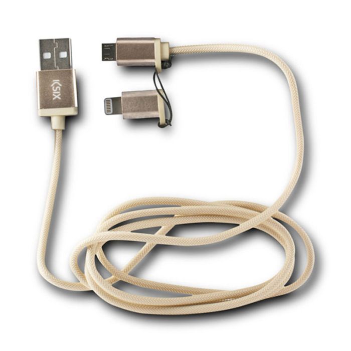 Cable USB a Micro USB y Lightning KSIX 2
