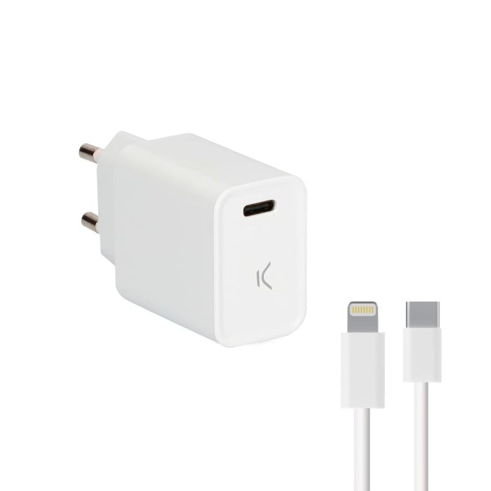 Cargador USB Iphone KSIX Apple-compatible Blanco 6