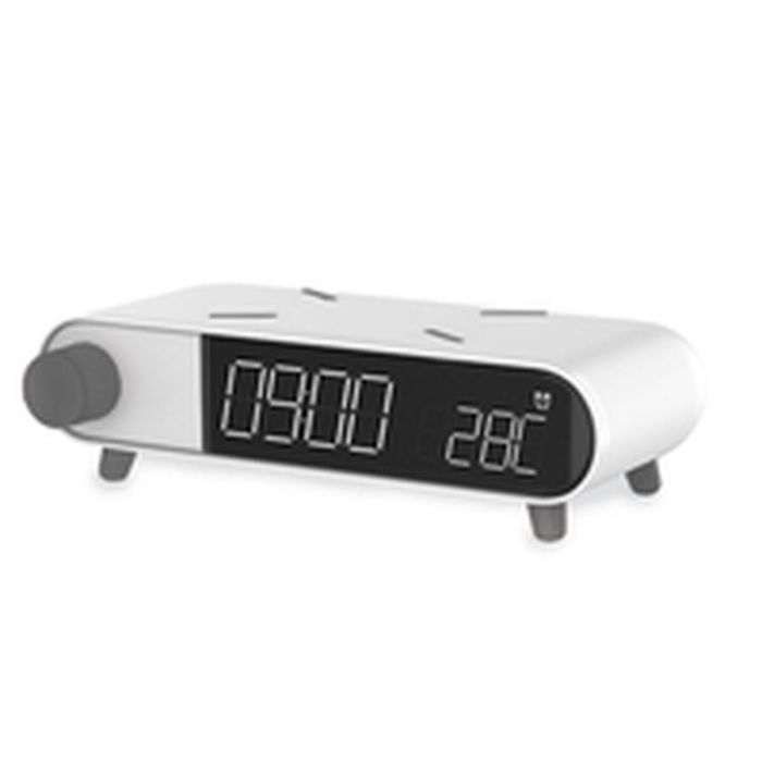 Reloj Despertador con Cargador Inalámbrico KSIX Retro Blanco 10 W 24