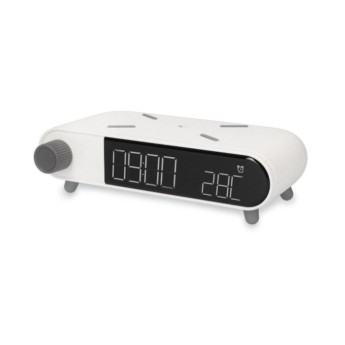 Reloj Despertador con Cargador Inalámbrico KSIX Retro Blanco 10 W 13
