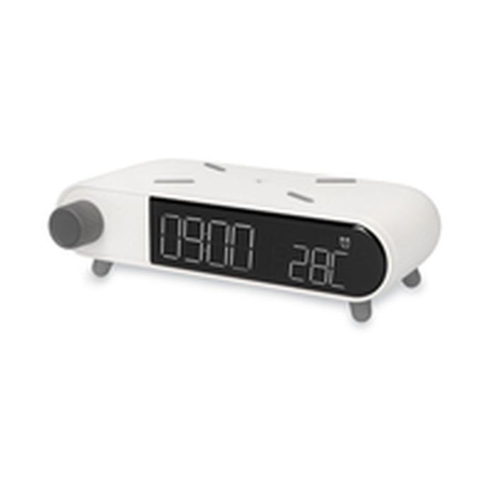 Reloj Despertador con Cargador Inalámbrico KSIX Retro Blanco 10 W 12
