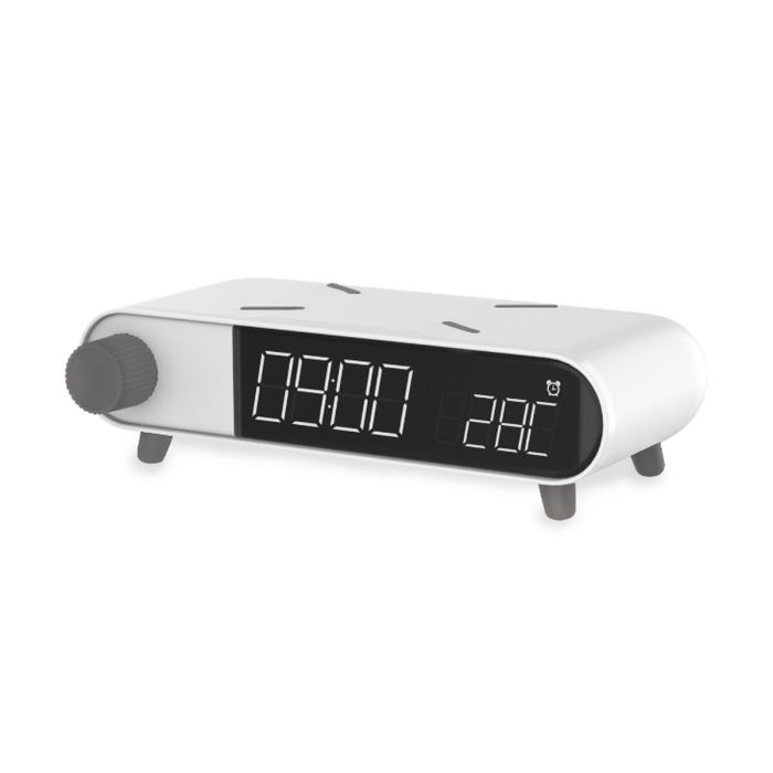 Reloj Despertador con Cargador Inalámbrico KSIX Retro Blanco 10 W 11