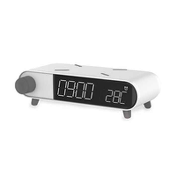 Reloj Despertador con Cargador Inalámbrico KSIX Retro Blanco 10 W 10