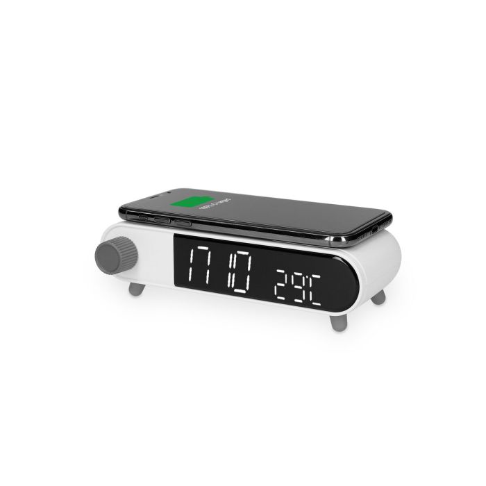 Reloj Despertador con Cargador Inalámbrico KSIX Retro Blanco 10 W 33