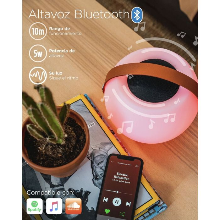 Altavoz Bluetooth con Lámpara LED KSIX Bubble Blanco Portátil 8